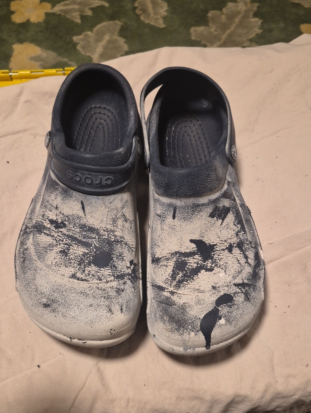 CROCS Kids Slip-On Clogs in Navy and White Contrast
